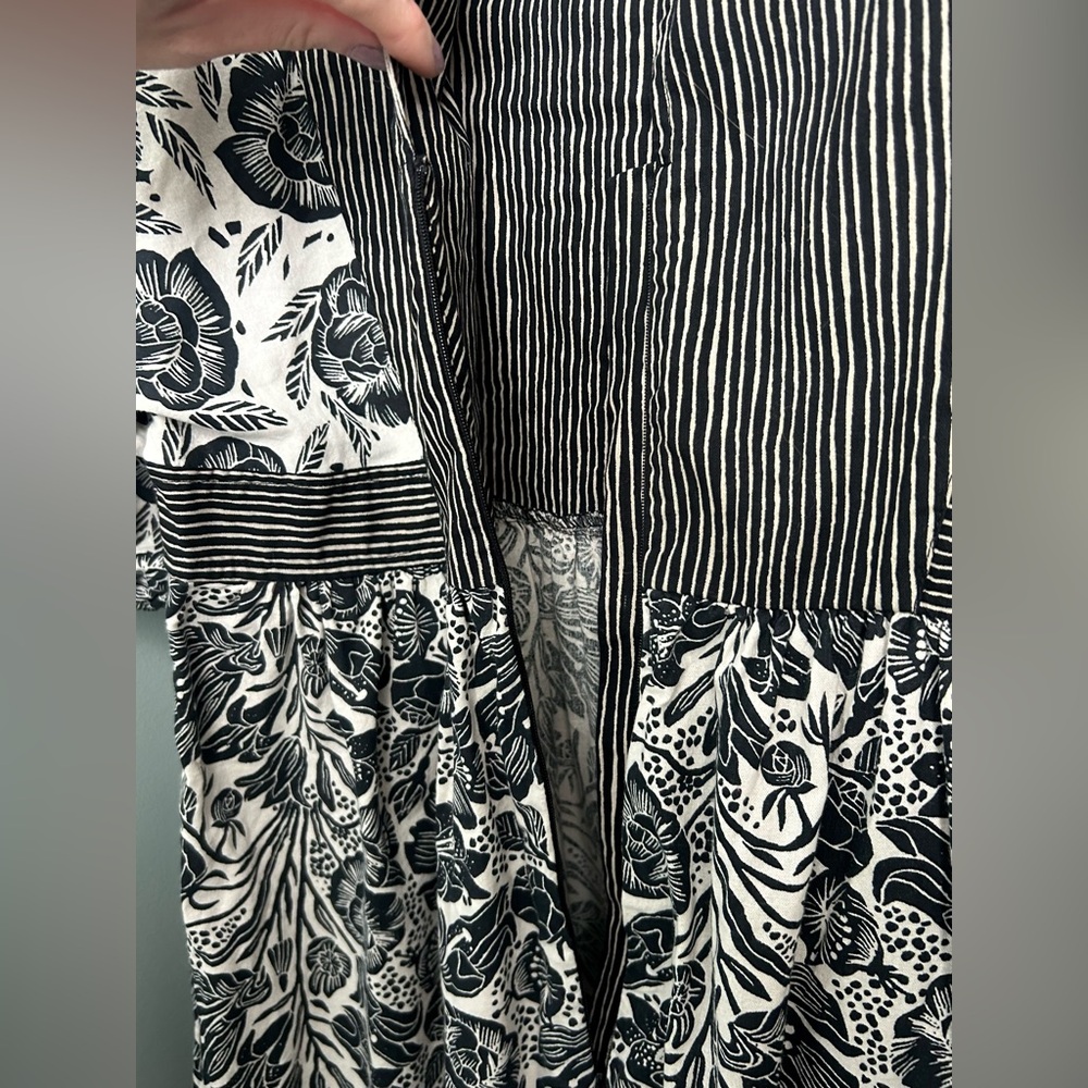 ANTHROPOLOGIE BLOOMINGPRINT Adrienne Flounce Midi Dress Lagenlook Folk Boho Sz 6 - Picture 11 of 15